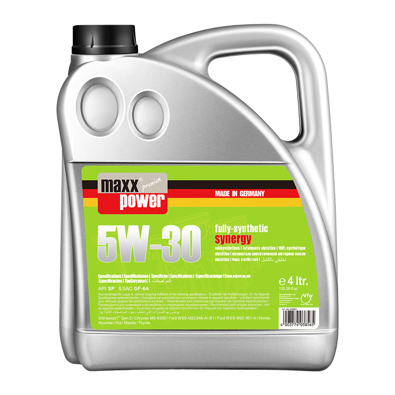 马驰宝 全合成汽车机油驰跑5W-30德国SP级雅阁轩逸君越蒙迪欧影皓伊兰特 5W-30全合成 5升(4+1)