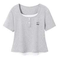 MINISO/名创优品 假两件设计 女士短袖T恤