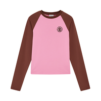 JUICY COUTURE 橘滋25秋撞色插肩袖圆领合身长袖T恤女