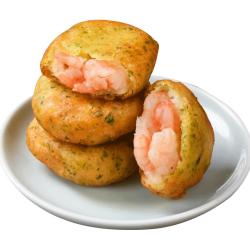 嵩海生鲜 海苔虾饼虾仁饼空气炸锅早餐半成品食材速冻美食儿童果蔬鲜虾饼虾