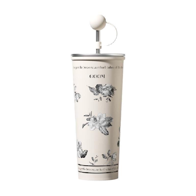  GOOM/格沐 大容量 女士保温杯  糖果杯-栀白-700ML【品袋】 700ml