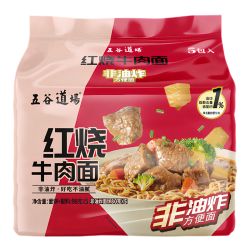 五谷道场 红烧牛肉面 98g*5 五连包