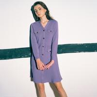 诗篇 PSALTER 女装秋季v领收腰修身显瘦时尚减龄针织裙连衣裙