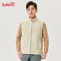 班尼路（Baleno）马甲男净色立领布绒马甲中性纯色无袖时尚百搭男女同款 银桦卡其 XL
