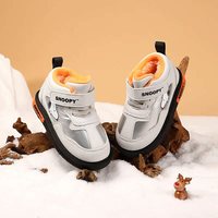 史努比童鞋儿童雪地靴大棉靴冬季款男童鞋子加绒保暖运动鞋大棉鞋