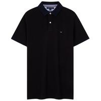【透气舒适】Tommy24春夏男纯棉珠地网眼撞色门襟短袖POLO78J2771