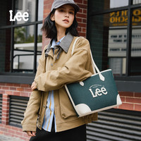 Lee 大容量托特包单肩男女通勤包 墨绿色