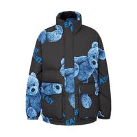 美特斯邦威羽绒服男女同款玩偶熊印花时尚立领羽绒服秋冬