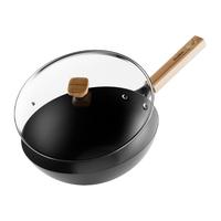 荣事达铁锅不粘锅炒锅家用炒菜锅具老式无涂层平底燃气电磁炉
