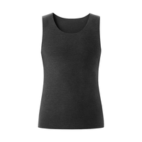 蕉内(Bananain)热皮503+++男女士圆领保暖背心无痕打底衣7A抗菌加绒加厚秋冬内衣 【男】90°花灰 M