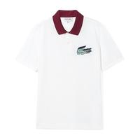 LACOSTE 法国拉科斯特 LACOSTE男装经典图案印花撞色纯棉翻领短袖POLO衫男士上衣