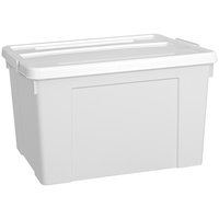 清野の木 衣物收纳箱塑料整理箱95L白色 1个装 带轮 【白色95L】63.5*43.5*42cm