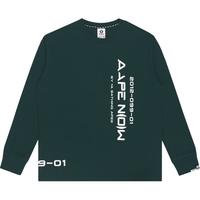 Aape 旗舰店男装秋冬猿颜地球字母印花潮流长袖T恤0824XXH