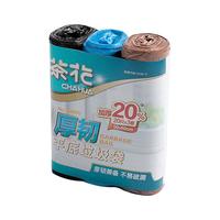 CHAHUA 茶花 HAHUA 茶花 垃圾袋一次性家用加厚点断式大号厨房学生宿舍黑色平口塑料袋