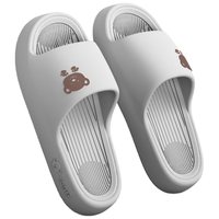 稻草人拖鞋男女居家用秋冬洗澡厚底浴室内外穿防滑静音凉拖 灰42-43 灰色42-43(适合41-42)