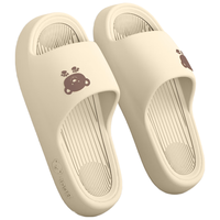 稻草人拖鞋男女居家用秋冬洗澡厚底浴室内外穿防滑静音凉拖 卡40-41 卡其40-41(适合39-40)