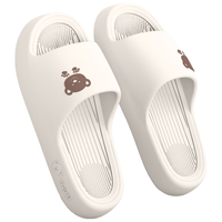 稻草人拖鞋男女居家用秋冬洗澡厚底浴室内外穿防滑静音凉拖 白36-37 白色36-37(适合35-36)