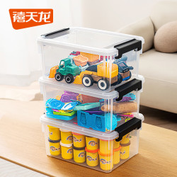禧天龙 家用透明收纳 透明白 3个 7升 （31.5*23*14.5cm）