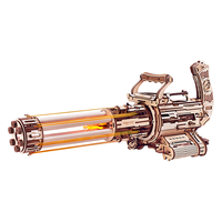 若客（ROKR）加特林机枪 玩具枪积木枪手工拼装模型组装皮筋枪男生