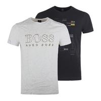 HUGO BOSS/雨果博斯 潮流 男士短袖T恤套装 灰/黑 M