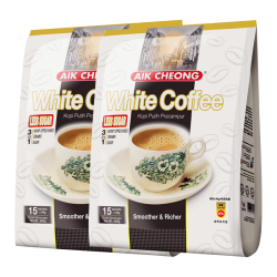 益昌老街 白咖啡三合一(减少糖)冲调饮品 马来西亚进口 15条600g*2袋