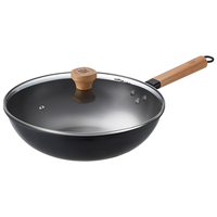 COOKER KING/炊大皇 无涂层不粘 炒锅 锅盖 带盖|猛火爆炒 炒锅 32cm 熟铁/精铁