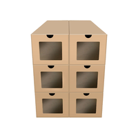 QDZX 高跟4号6个装鞋盒鞋柜透明抽屉式纸盒鞋子鞋盒收纳箱搬家纸箱