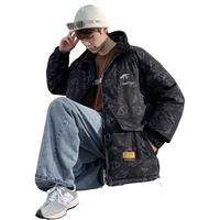 唐狮 TONLION短款立领满印羽绒服男款后背印花休闲百搭保暖厚外套