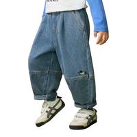 ASK junior 儿童裤子男童25秋季水洗牛仔裤直筒长裤大pp裤男宝宝休闲裤