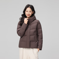 雪中飞2025冬羽绒服女短款过冬小个子百搭休闲连帽保暖外套 咖色|7406 4XL /185/104A