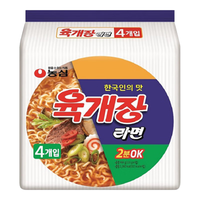 NONGSHIM农心韩国辛拉面方便面泡面汤面袋面速食韩式多口味 牛肉味拉面4连包