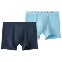 舒雅(SCHIESSER)男士Becover系列吸湿速干凉感布网眼平角内裤【2条装】E5/22040T 橘色+黑色 XL