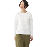 無印良品 MUJI（無印良品 ）女式 天竺织长袖T恤上衣打底衫 白色 M 