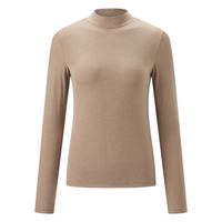 京东京造保暖内衣女士半高领打底衫秋冬内搭秋衣弹力修身肌底衣 L 浅咖色