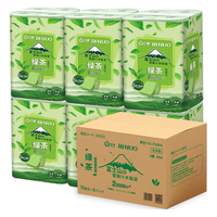 Rinuo 日诺 日本进口绿茶芳香卫生纸卷纸可溶水溶厕纸有芯卷筒纸压花纸巾1箱