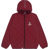 Aape男装秋冬字母印花猿颜徽章绗缝连帽轻暖羽绒服7472XXH
