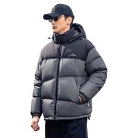 Enjeolon 英爵伦 90%绒子 高充绒量白鸭绒男士羽绒服冬季可拆卸连帽外套拼接面包服