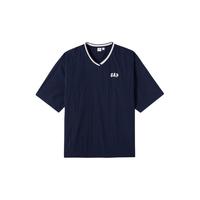 Gap男女装2024夏季撞色V领logo短袖卫衣宽松休闲上衣465601 海军蓝 170/92A(M) 亚洲尺码