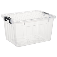 空间专家 SPACEXPERT 衣物收纳箱塑料整理箱16L透明 1个装 不带轮 【透明16L单只】38*28*22cm