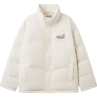 森马(Semir)超级植物系列羽绒服男23冬oversize印花外套潮109723113210 奶白10534 L