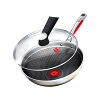 KÖBACH 康巴赫 KBH)炒锅不粘锅316L不锈钢六代升级款红点感温蜂窝炒菜锅炉灶通用