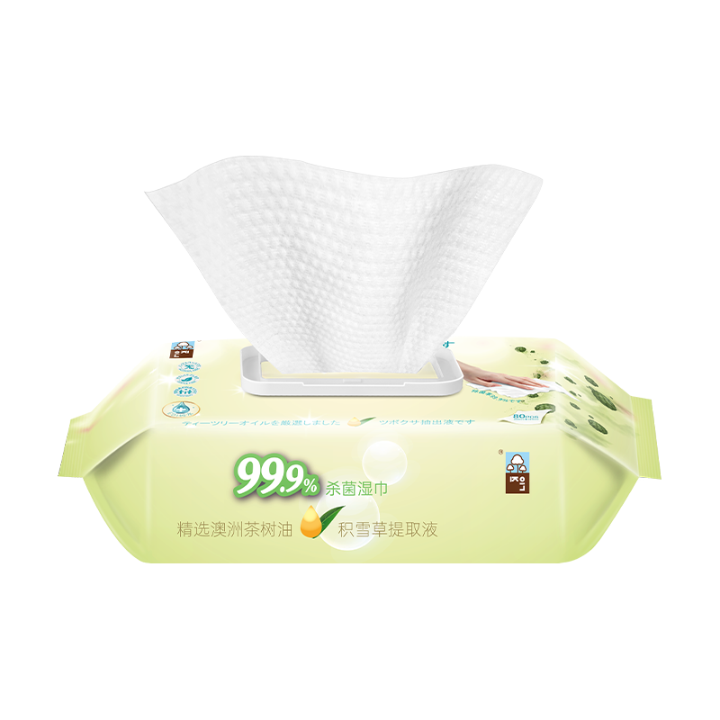恩芝 Eun jee0酒精杀菌湿巾80抽EDI纯水爽肤擦脸纸巾200×180mm不含酒精无刺激