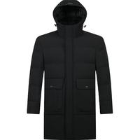 柒牌连帽中长款羽绒服男23冬季时尚休闲保暖厚外套125JE70740 卡其 L
