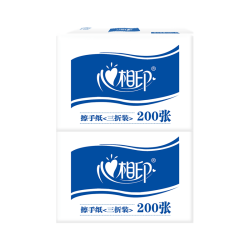 心相印 擦手纸三折卫生间檫手纸酒店商务用纸 200张/20包 加厚CS001蓝馨