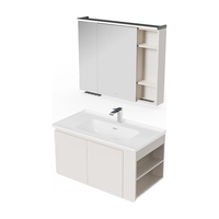 九牧（JOMOO）浴室柜陶瓷一体盆卫生间洗手盆洗漱台洗脸盆组合柜侧边柜A2760 智能 感应灯 不含龙头100cm