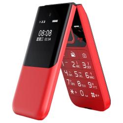 守护宝 K399s 4G全网通翻盖老人机 酒红色