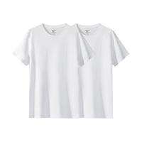 七匹狼短袖男士纯棉T恤夏季跑步运动透气100%全棉小白t家居吸汗衫 白XL 白色