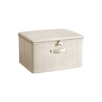 邦尼美家 BANNMEIJIA收纳箱家用可水洗衣服整理箱衣柜衣物大容量储物箱 特大号40L 奶黄色-特大【45*35*26】无异味