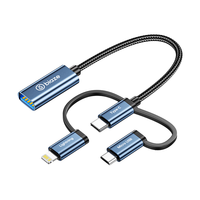 Biaze 毕亚兹 A66 OTG转接头 USB转Lightning/Type-C/Micro-B 黑色