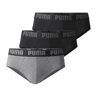PUMA彪马男士内裤舒适透气运动内裤三角裤3条装 黑灰组合 XXL(180-200斤)